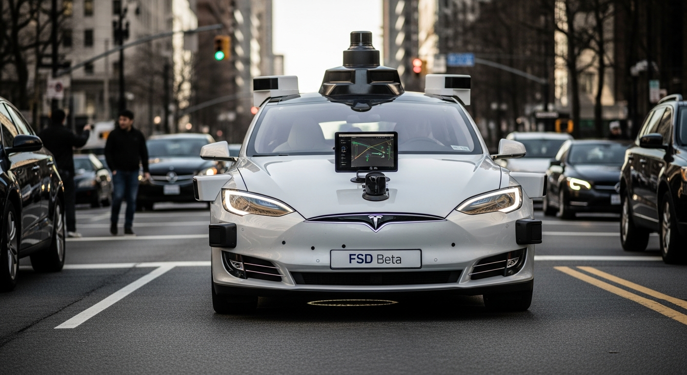 Tesla’s Self-Driving Software Nearly Drives Car Into Lake