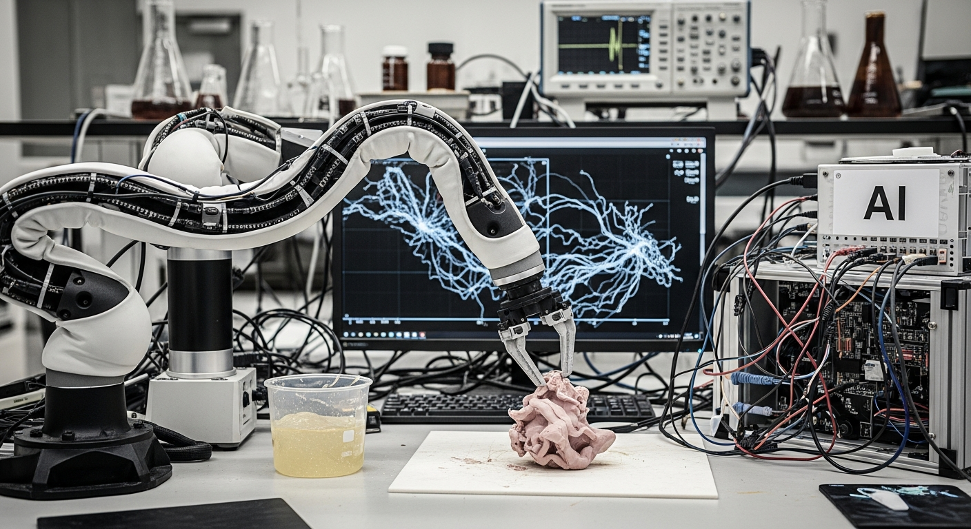 AI Control System Enables Adaptive Learning in Soft Robotic Arms Without Retraining